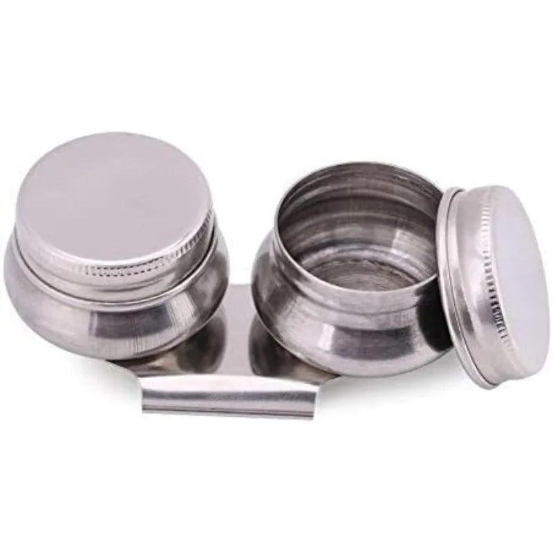 Stainless Steel Paint Dipper Palette Cup – Single/Double Oil & Solvent Container with Screw Cap for Artists