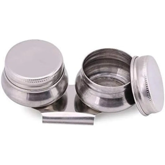 Stainless Steel Paint Dipper Palette Cup – Single/Double Oil & Solvent Container with Screw Cap for Artists