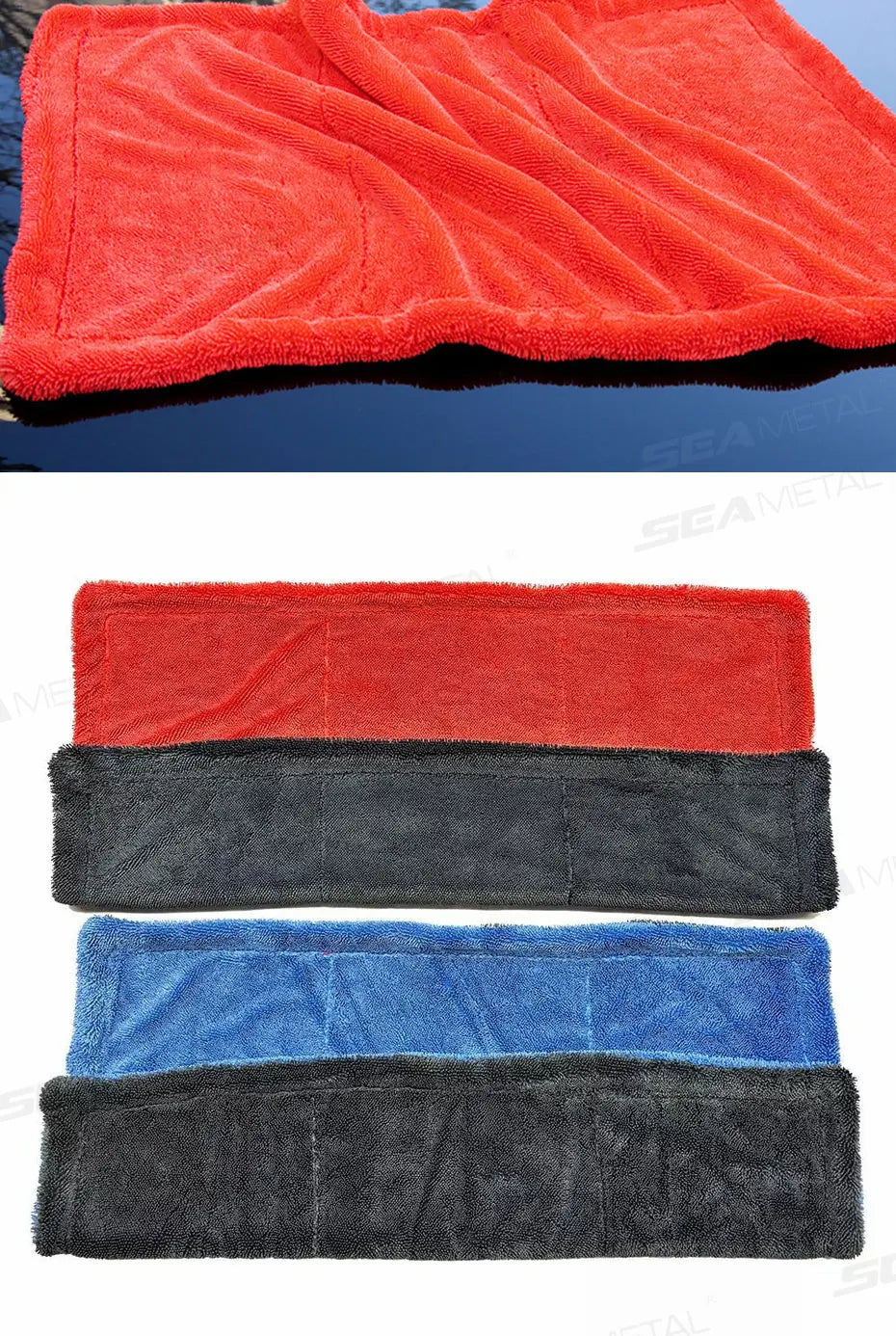 SEAMETAL 1200GSM Microfiber Car Towel – Ultra-Soft Heavy-Duty Drying & Detailing Cloth