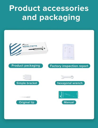 JOANLAB Digital Micropipette — Automatic Adjustable Plastic Pipette for Laboratory & Chemistry Experiments, Includes Pipette Tips