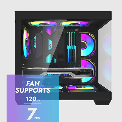 Aigo 275P Gaming PC Case — Sea View M-ATX/ITX Desktop with Double-Sided Tempered Glass