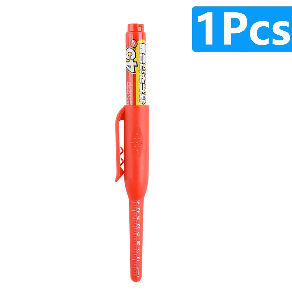 Carpenter Marker Pens — 45mm Long Nib Head, Hole Marker for Woodworking, 100-1PCS White/Black/Blue/Red Hand Tools