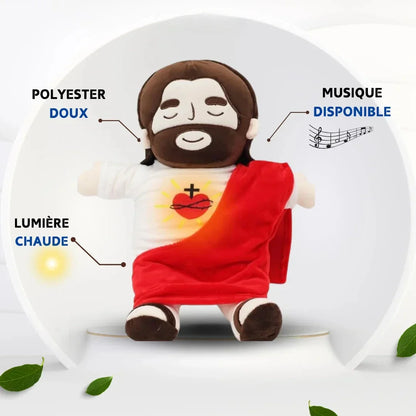 Breathing Jesus Plush Toy for Babies – Soothing Doll with Four-Gear Music Adjustment, Sleep Companion & Christmas Gift