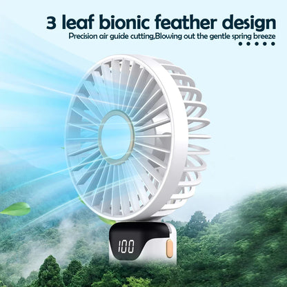 Portable Mini USB Fan – Handheld & Desktop Fan with Phone Holder, 3-Speed Adjustable Wind, Long Battery Life, Multi-Function Cooling Fan