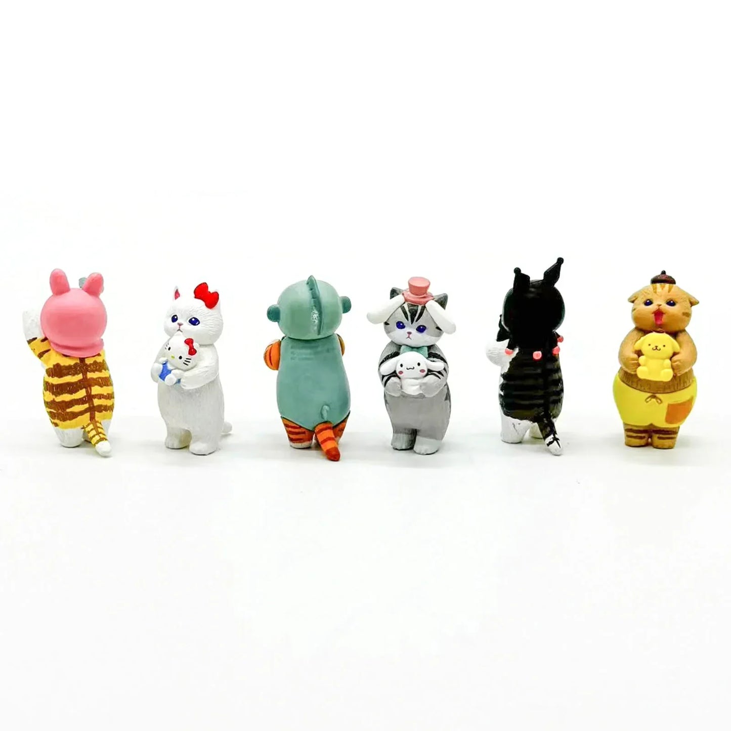 Mofusand Cat Figures in Sanrio Outfits – Blind Box My Melody, Kuromi, Cinnamoroll, Hello Kitty