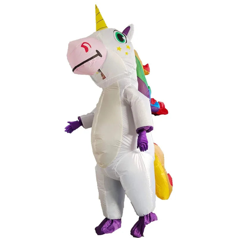 Pink Inflatable Unicorn Costume – Full-Body Anime Cosplay with Blower for Adults, Funny Party & Halloween