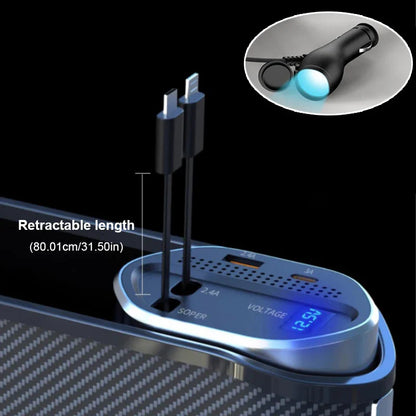 SEAMETAL Wireless Charging Car Seat Gap Organizer – 40W USB-C/Lightning Fast Charge, Auto Center Console Storage Box