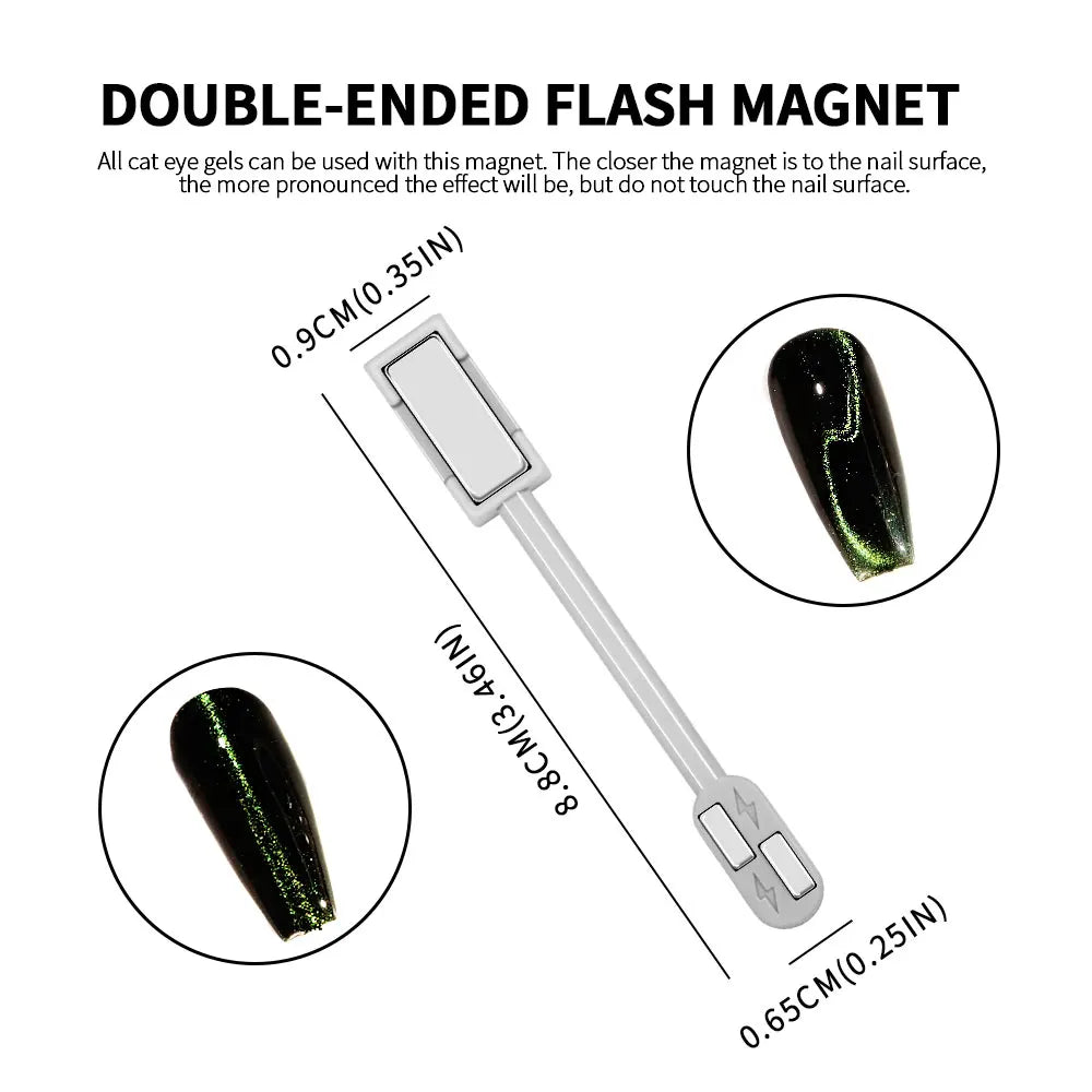 Magnetic Nail Art Wand Set - 3D Cat Eye Gel Polish Magnet Pen for UV Gel Manicure Designs