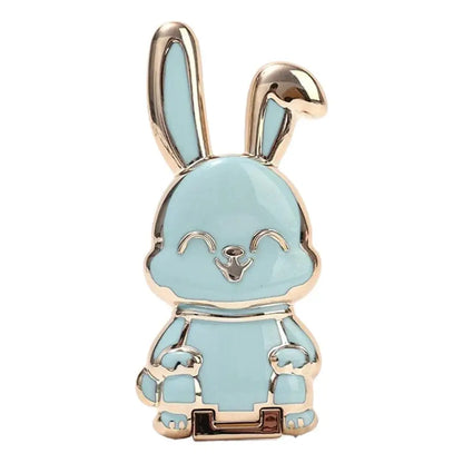 Universal Cat Mobile Phone Holder – 2-in-1 Metal Cell Phone Stand with Finger Grip & Makeup Mirror