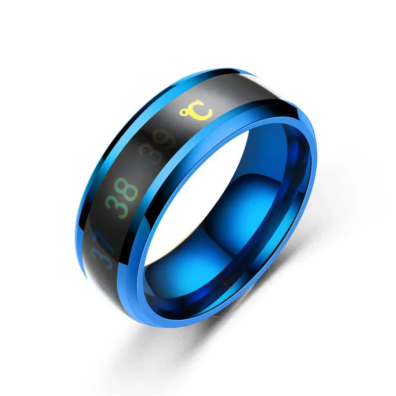 Smart Stainless Steel Mood Ring – Temperature Sensitive Couple Ring, Waterproof Intelligent Color Changing Jewelry Accessories