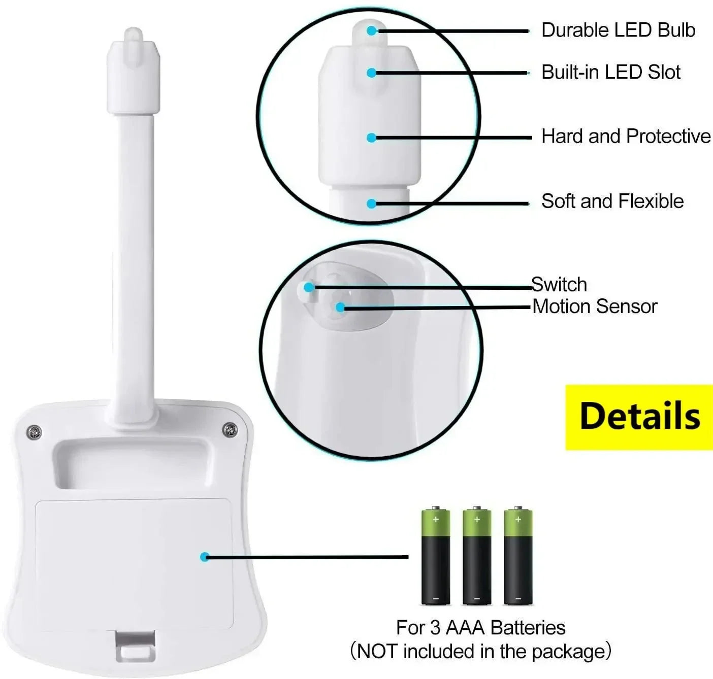 HOMEFISH Wireless Motion Sensor LED Night Light – RGB 8-Color Bathroom & Toilet Lamp for Ambient Lighting