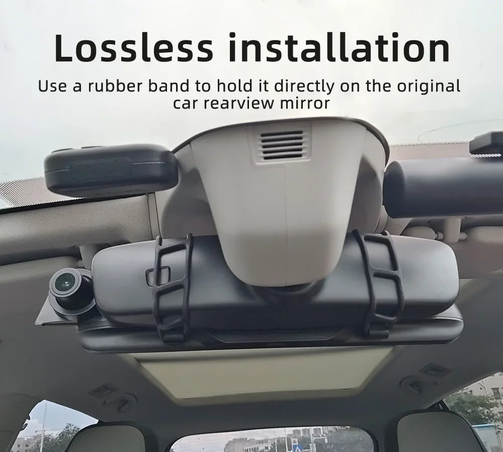9.36" Car Stereo Touchscreen - MirrorLink, CarPlay & Android Auto Rearview Mirror Recorder with AUX, Bluetooth & FM Radio