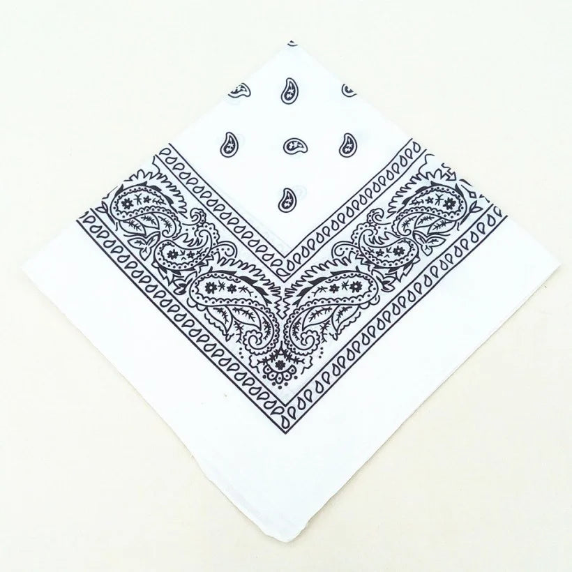 Unisex Cotton Bandana – Paisley Cowboy & Biker Headband, Wrist Wrap & Hair Scarf for Men & Women