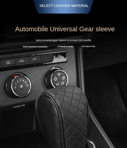 High-Quality Universal PU Leather Gear Shift Cover — Non-Slip, Wear-Resistant for Automatic Cars