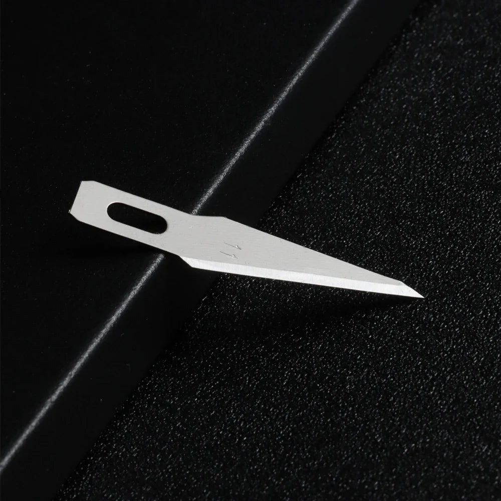 10pcs Non-Slip Metal Craft Knife Blades – Precision Engraving & Cutter Tools for PCB Repair & Mobile Phone Scalpel