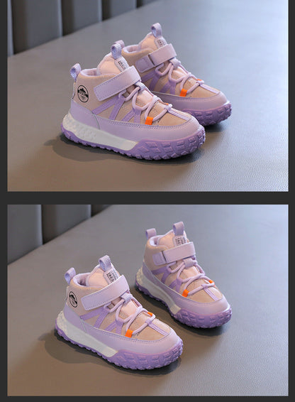 Children’s Autumn Winter Sneakers – Plush Cashmere Lined Sport Shoes for Boys & Girls, Warm Casual Running Flats for Teens