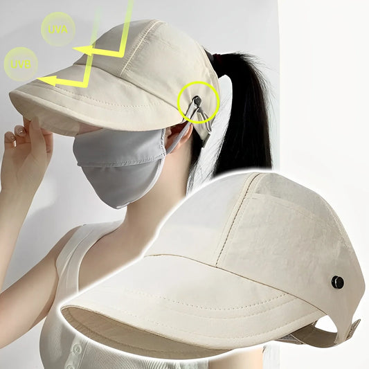 Protective and Stylish: Women's Foldable Wide Brim Sunhat - Adjustable Outdoor Bucket Hat with UV Protection, Perfect for Beach and Fishing