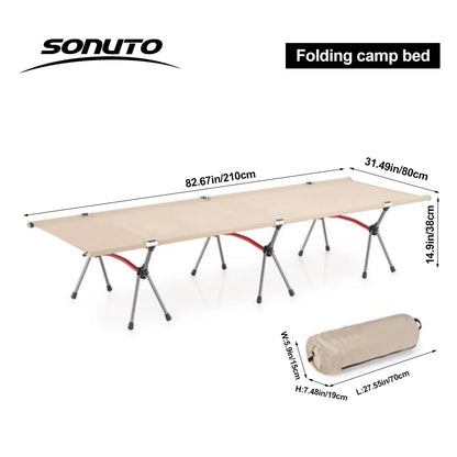 210x80cm 600D Oxford Camping Cot – Lightweight Portable Folding Bed for Outdoor Hiking & Travel