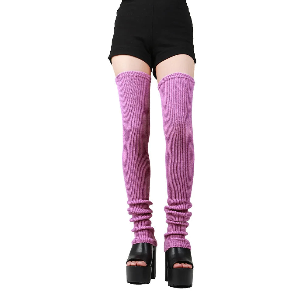 Anime Gothic Lolita Knee Socks – 90CM Cosplay Leg Warmers & Loose Knitted Socks for Women Maid Costume