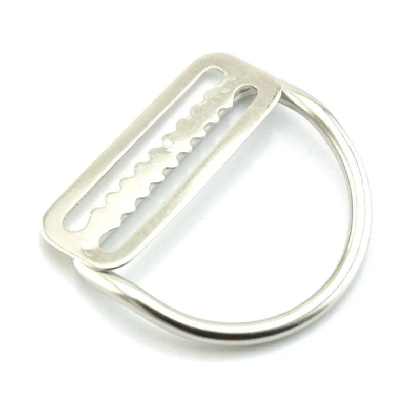 2" Stainless Steel Diving Weight Belt Buckle – Waist Slide Keeper with D-Ring, Webbing Harness Retainer for Freediving and Surfing