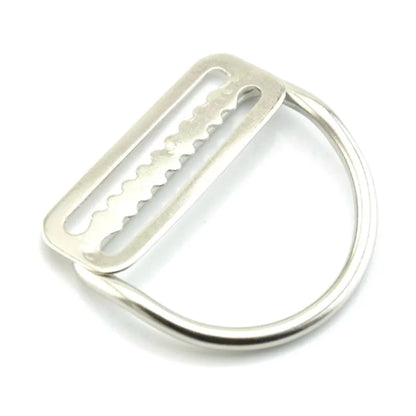 2" Stainless Steel Diving Weight Belt Buckle – Waist Slide Keeper with D-Ring, Webbing Harness Retainer for Freediving and Surfing