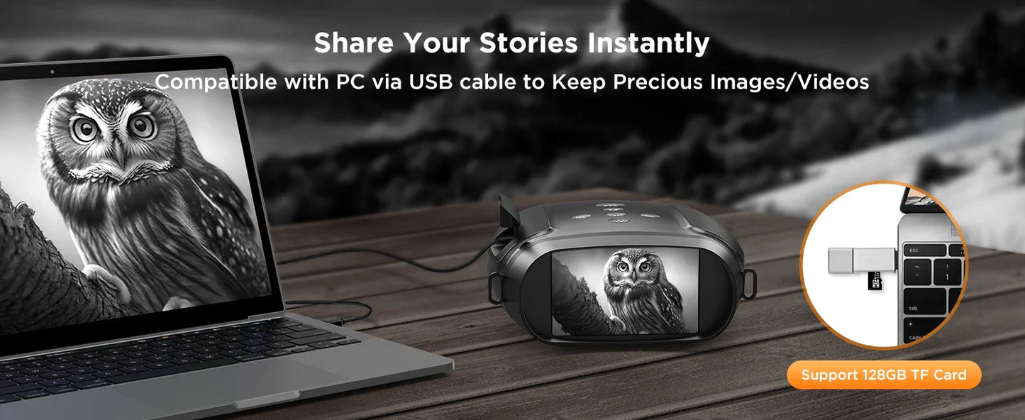 10X Digital Night Vision Binoculars | 9-Level Infrared, 600M Visibility in Darkness with 5000mAh Rechargeable Battery