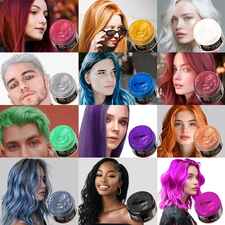 Halloween Hair Color Wax – Easy Wash DIY Temporary Hair, Eyebrow & Beard Dye Cream