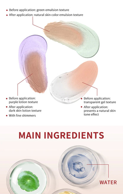 CC Cream Centella High Coverage Foundation — Color-Changing Liquid Base Makeup for Face, Korean Style