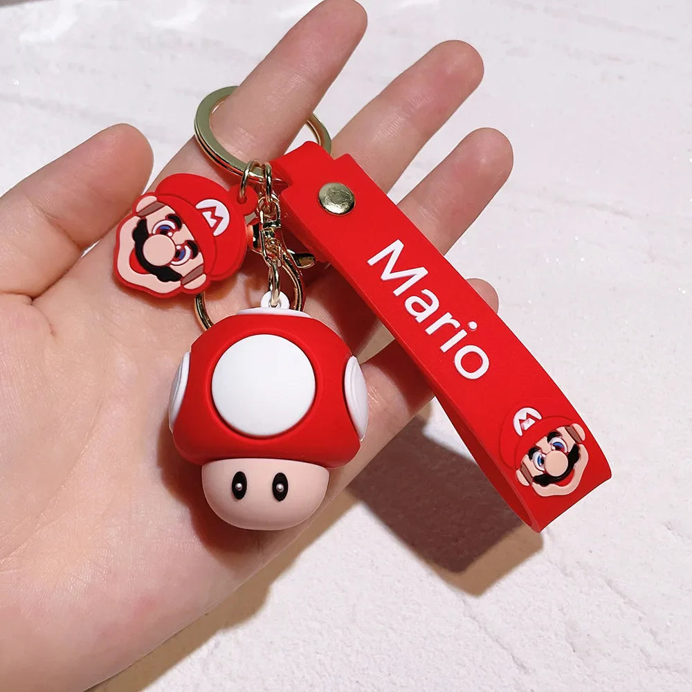 Super Mario Bros Keychain – 27 Cute Cartoon Character Action Figure Toy Doll Gift for Kids