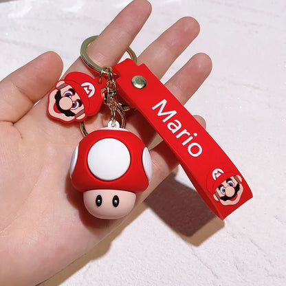 Super Mario Bros Keychain – 27 Cute Cartoon Character Action Figure Toy Doll Gift for Kids