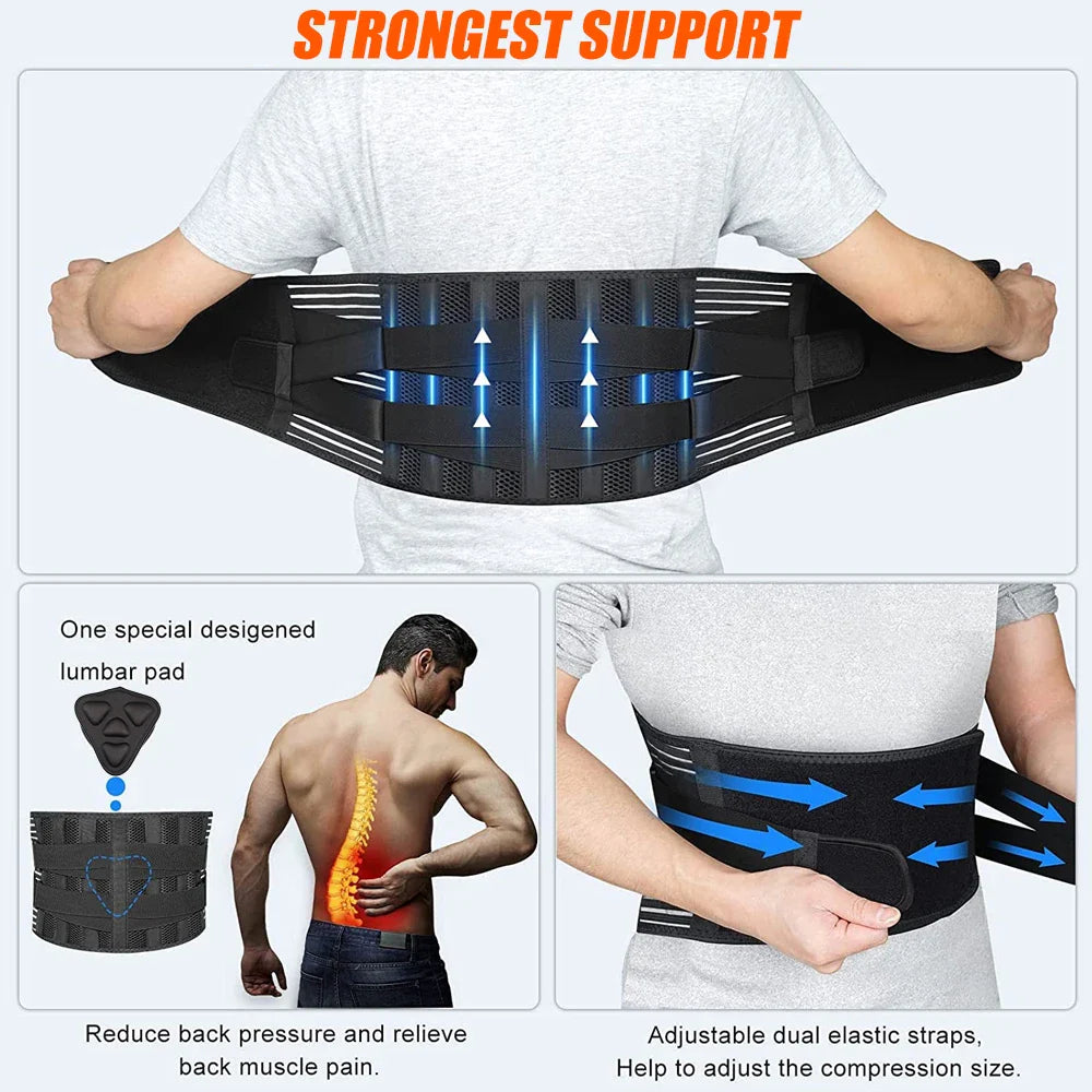 Anti-Skid Lumbar Support Belt for Lower Back Pain Relief – Adjustable Back Brace Pad for Men & Women, Herniated Disc & Spine Support Comfort Wrap