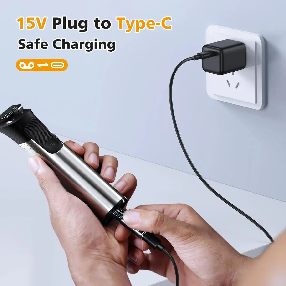 Brangdy HQ8505 Type-C Shaver Charging Adapter 15V – USB Converter for Philips OneBlade Pro QP6520 QP6530 QP6510 Beard Trimmer Charger Replacement