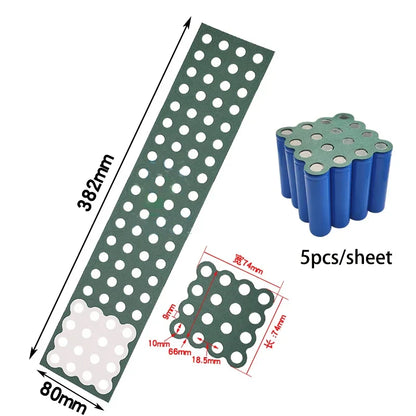 2-6P Hollow & Solid 18650 Li-ion Battery Insulating Gaskets – Positive Pole Protective Stickers with Highland Barley Paper Design