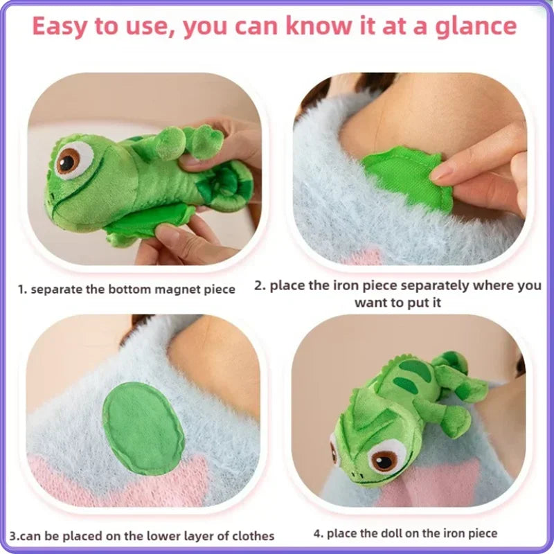 Pascal Rapunzel Chameleon Plush Toy 2026 Lying Shoulder Stuffed Animal Kawaii Doll Soft Plush Decoration Kids Birthday Gift for Boys & Girls
