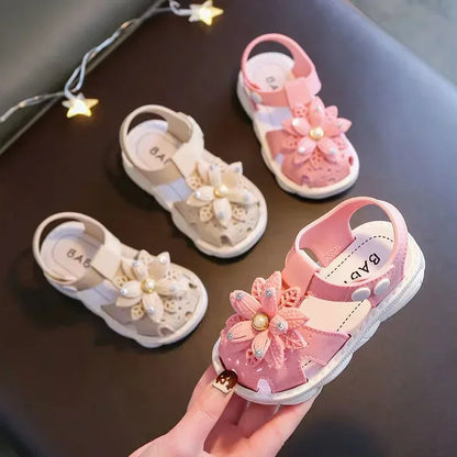 Children's Bow Sandals - Soft PVC Non-Slip Summer Beach Shoes for Baby Girls