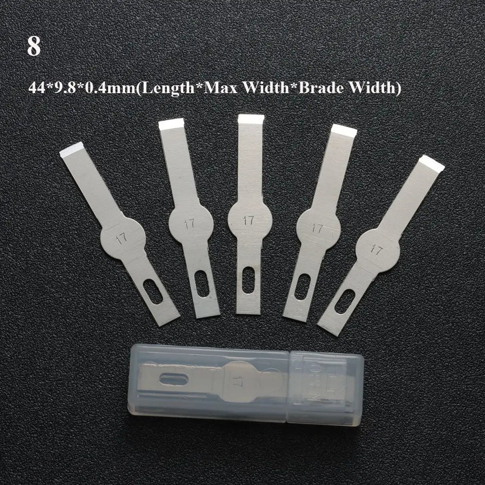 10pcs Non-Slip Metal Craft Knife Blades – Precision Engraving & Cutter Tools for PCB Repair & Mobile Phone Scalpel