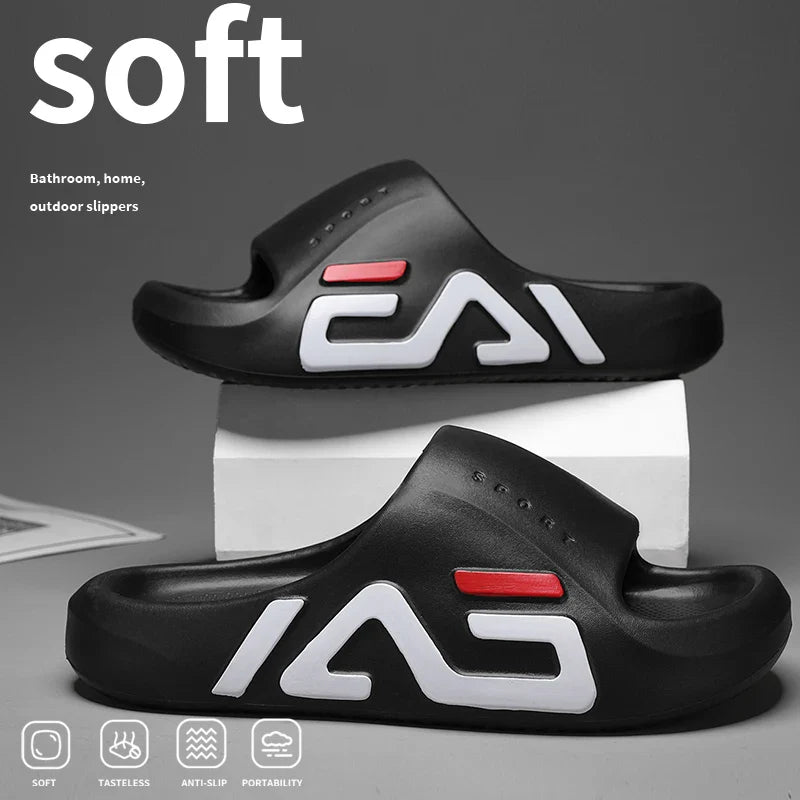 Men’s Extra-Thick Sole Casual Slippers – Soft Air Cushion EVA Sandals, Fashion Flip Flops for Outdoor & Beach Summer Wear
