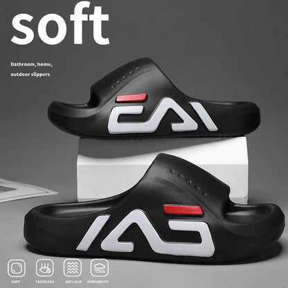 Men’s Extra-Thick Sole Casual Slippers – Soft Air Cushion EVA Sandals, Fashion Flip Flops for Outdoor & Beach Summer Wear