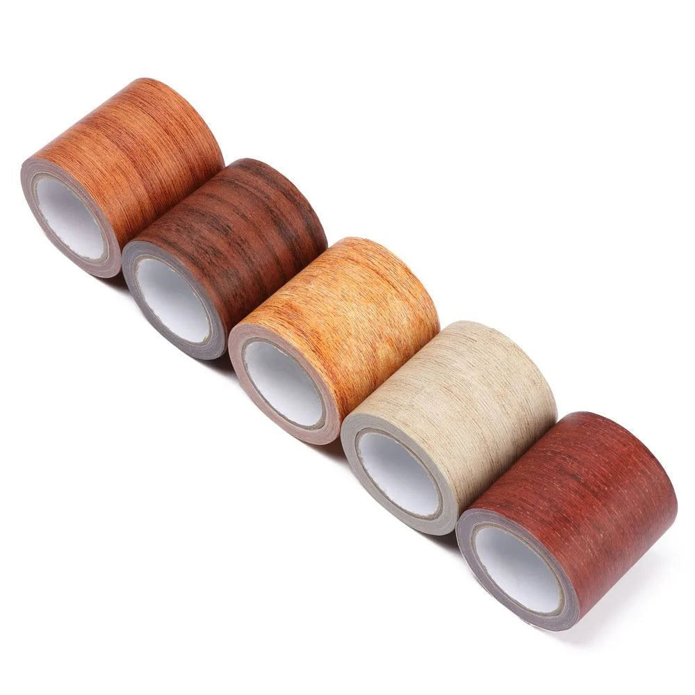Wood Grain Skirting Repair Tape - 5M Self-Adhesive Furniture Renovation Wall & Floor Trim Sticker