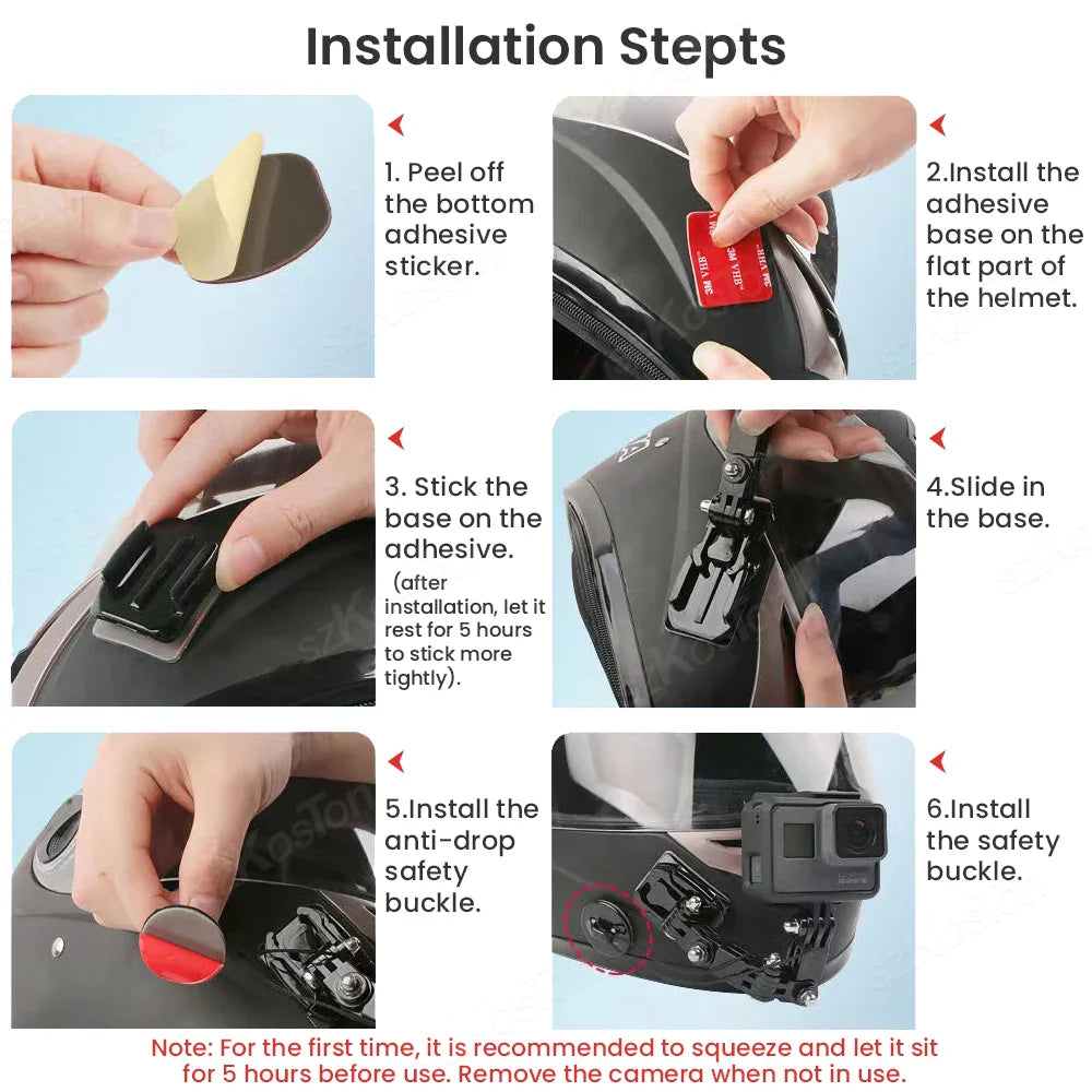 Universal Helmet Adhesive Mount Kit – Flat & Curved Sticky Mounts for GoPro 8–13, Insta360, DJI Osmo Action, AKASO & SJCAM