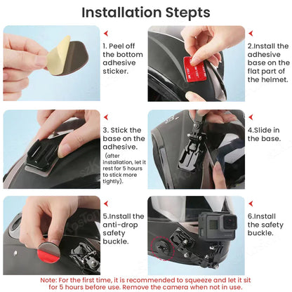 Universal Helmet Adhesive Mount Kit – Flat & Curved Sticky Mounts for GoPro 8–13, Insta360, DJI Osmo Action, AKASO & SJCAM