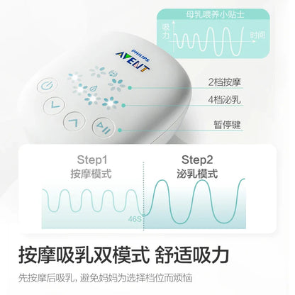 PHILIPS AVENT Unilateral Automatic Breast Pump – Portable Intelligent Massage with Petal Pad, Imitates Baby Suck for Lactation
