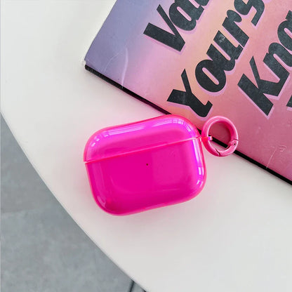 Fluorescent Candy Color Earphone Cover for Apple AirPods 1/2/3/4 & Pro 3 — Crystal Clear Soft TPU Transparent Protective Case
