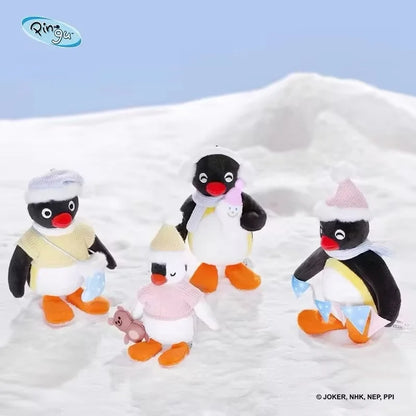 New Genuine Pingu Plush Doll – Winter-Themed Penguin Family Bag Hanging Decoration, Cute Plush Toy & Customized Gift