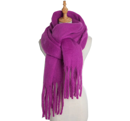 Luxury Women’s Winter Scarf – Cashmere Pashmina Shawl Wrap, Thick Soft Solid Tassel Scarf Long Stole