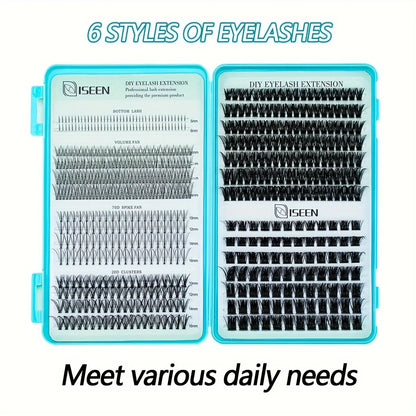 DIY Lash Extension Kit – Mix Individual Lash Clusters with Lash Bond & Seal, Includes Tweezers for Eyelash Extensions