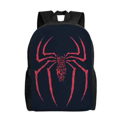 Custom Spider-Man Web Backpack – Water-Resistant School & College Bag for Men and Women