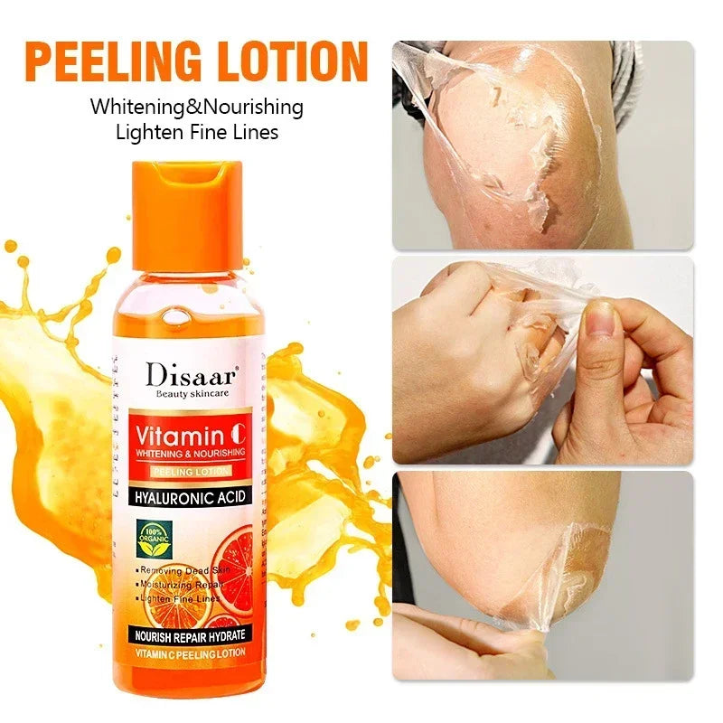 Yellow Peeling Lotion – 100% Organic Body Scrub with Hyaluronic Acid, Dark Skin Bleaching, Exfoliating, Whitening & Moisturizing