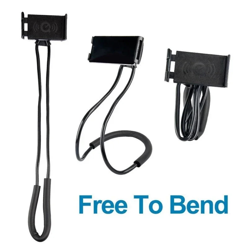 Flexible Mobile Phone Holder – 360° Neck Hanging Stand for Bed, Fits iPhone, Xiaomi, Samsung, Lazy Necklace Bracket