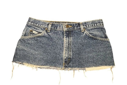 Harajuku Y2K Blue Denim Mini Skirt – Gothic High Waist Loose Fit Streetwear Retro Skirt for Women